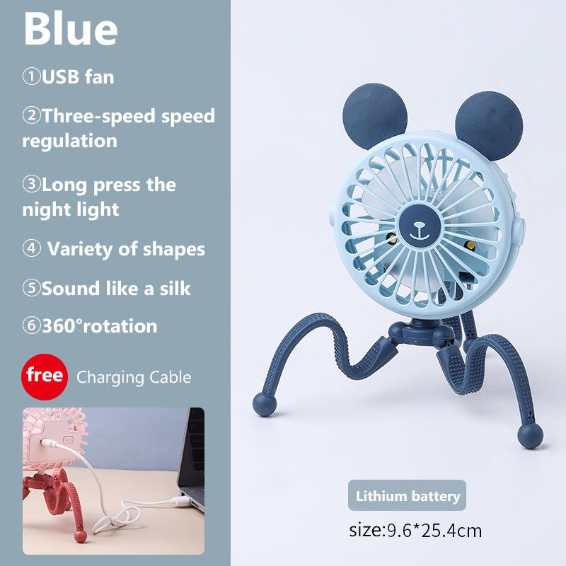 500mAh USB Rechargeable Mini Stroller Fan