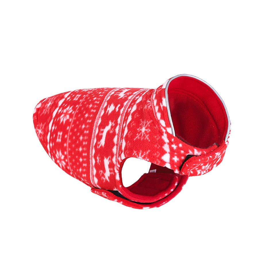 Double-Sided Christmas Polar Fleece Dog Jacket