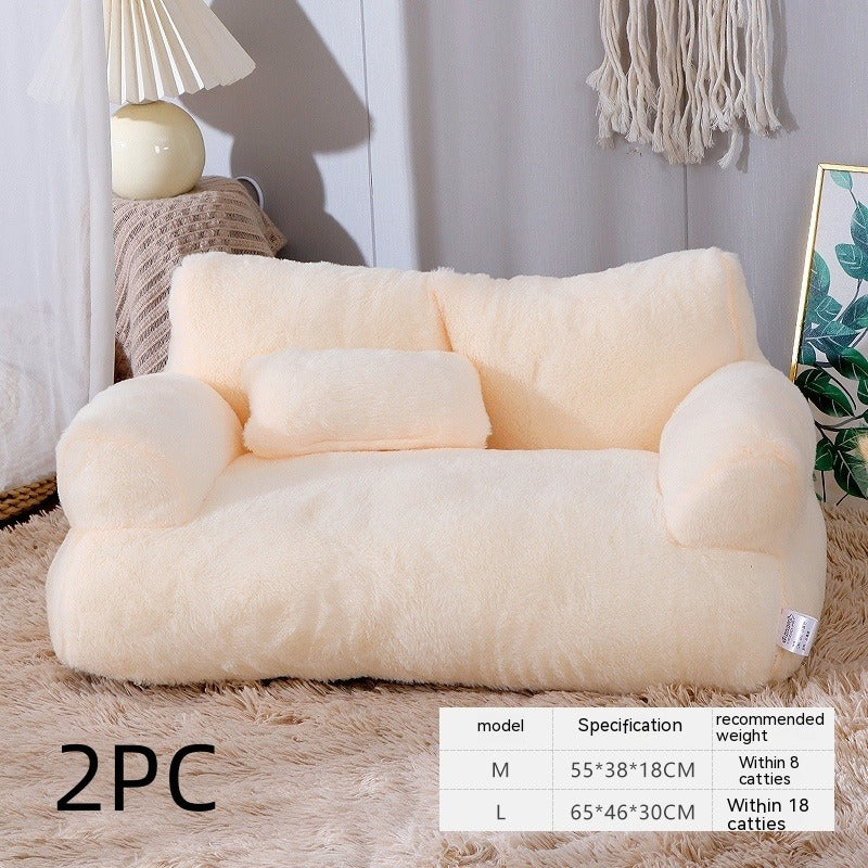 Luxury Cat Bed Sofa - Winter Warm Plush Pet Nest