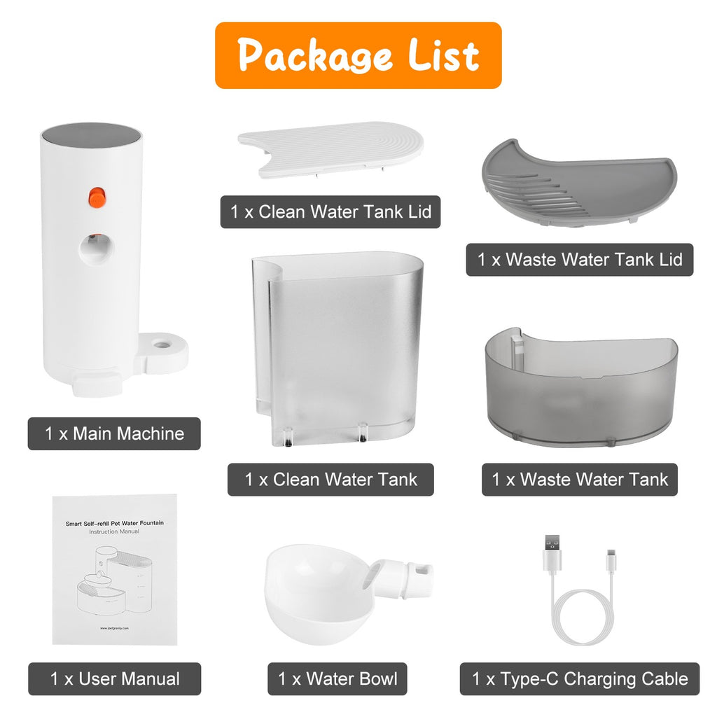 Smart Cordless 3L Pet Water Fountain