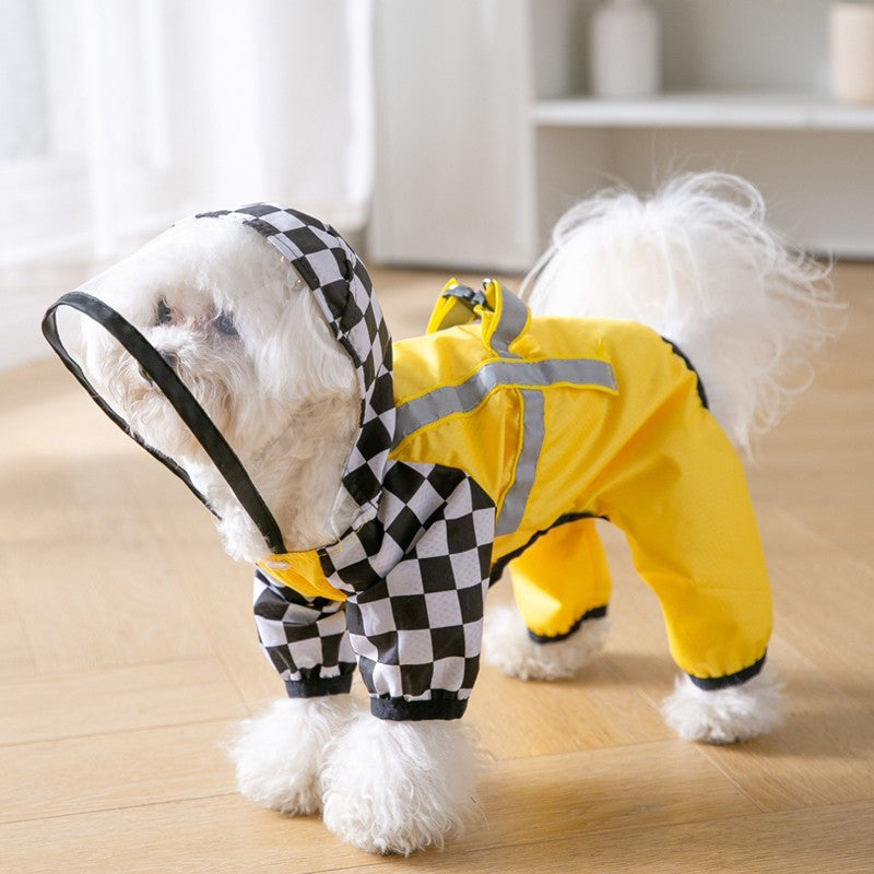 Integrated Chest and Back Raincoat for Dogs
