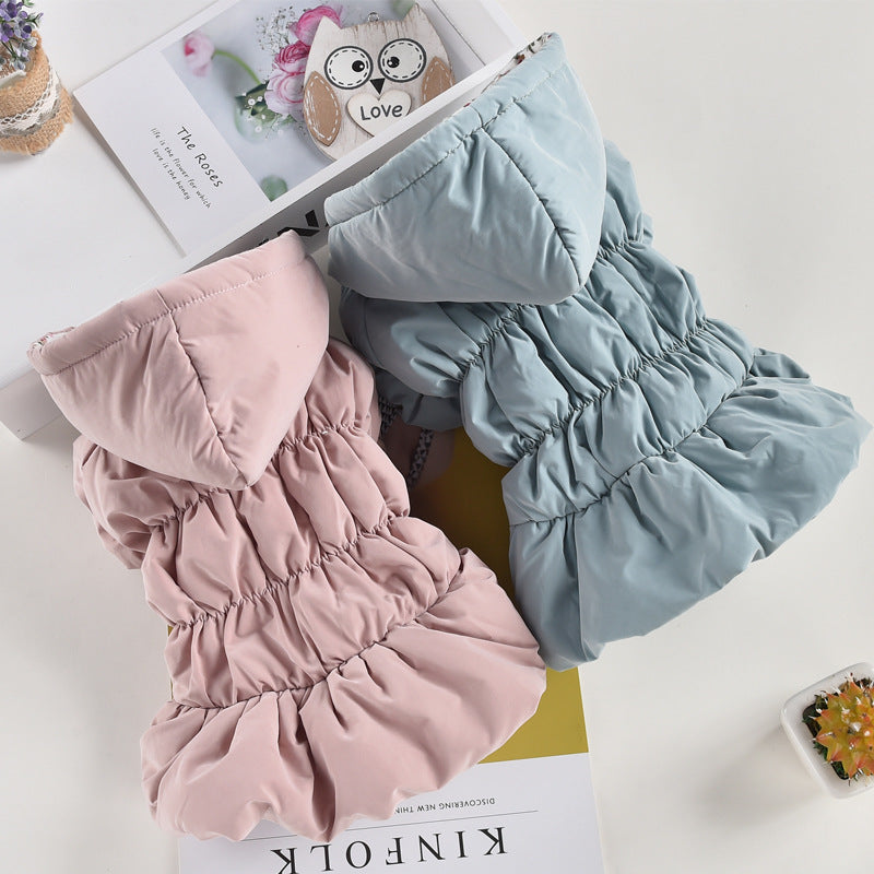 Floral Bubble Skirt Cotton Winter Clothes for Pets