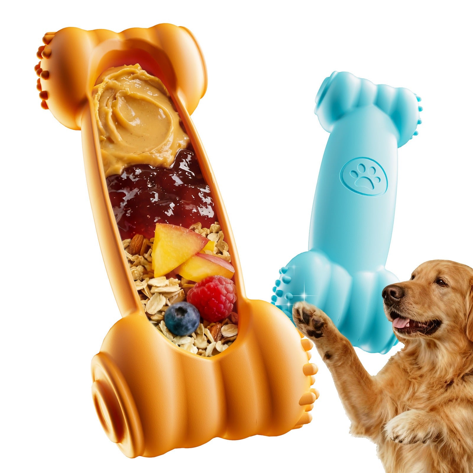 2-Piece Dog Lick Bones Chew Toys