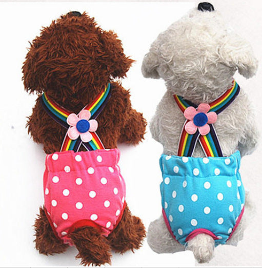 Striped Pet Print Hygiene Pants for Female Dogs