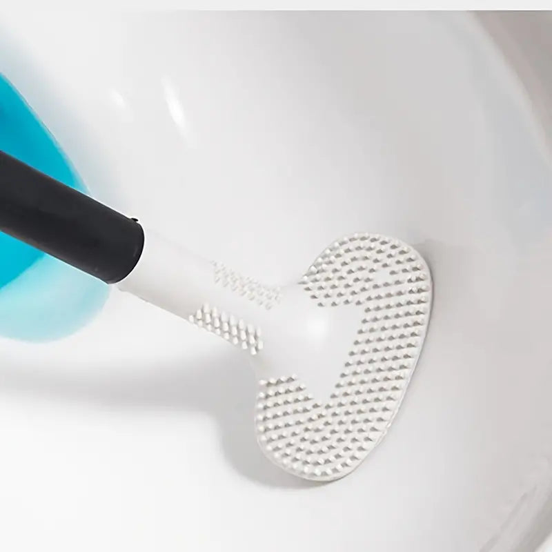 360° Flexible Silicone Toilet Brush with Long Handle
