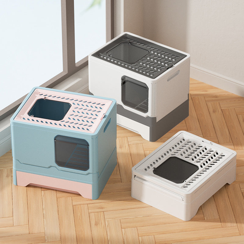 Extra Large Enclosed Cat Litter Box with Drawer