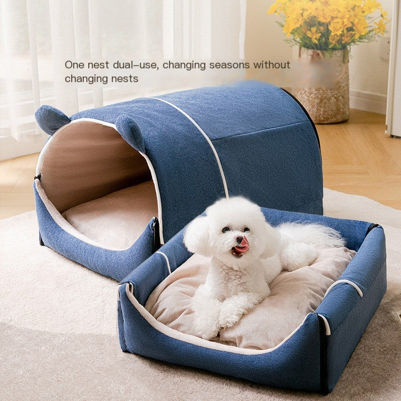 Removable Washable Enclosed Dog Kennel for Winter