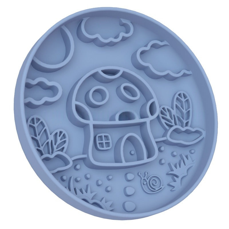 Silicone Mushroom Pet Slow Feeder Bowl
