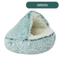 Plush Round Hooded Cat Bed