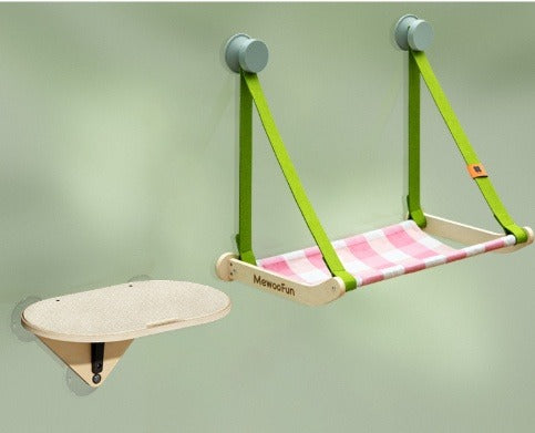 Wall-Mounted Cat Climbing Tree & Scratcher Set