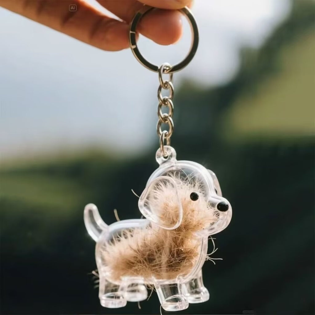 Transparent Puppy Fur Keepsake Box
