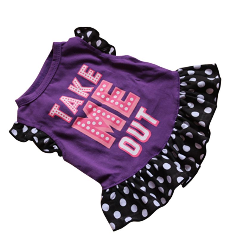 Cotton Pet Dress with Flutter Sleeves for Dogs