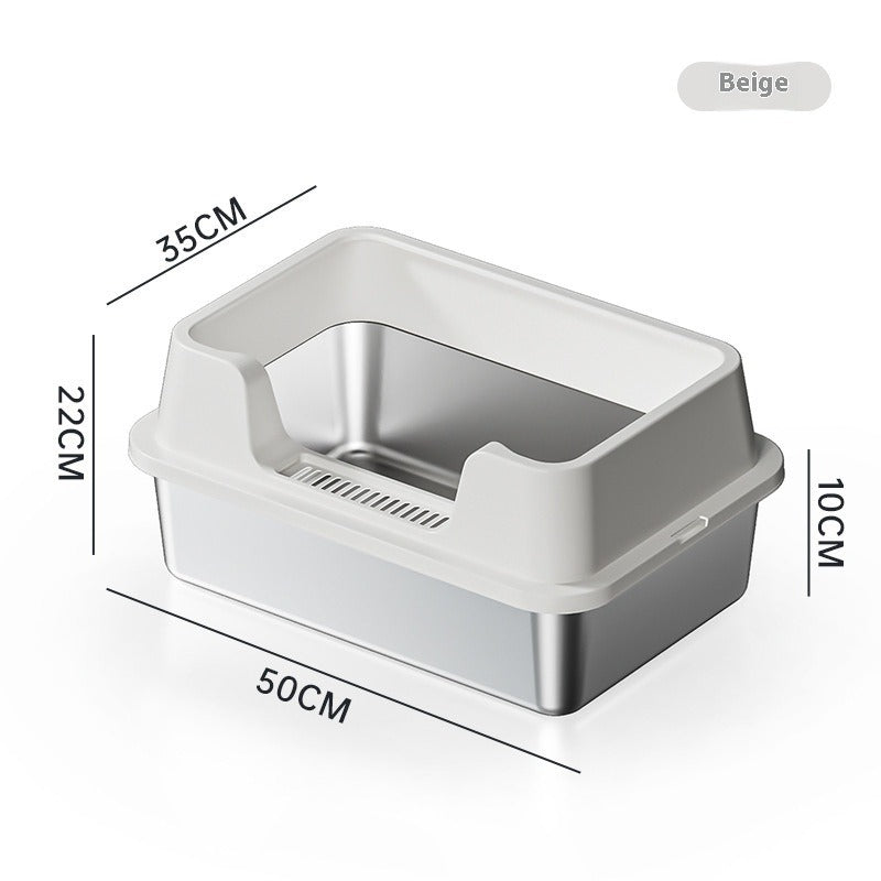 Stainless Steel Semi-Closed Litter Box