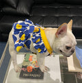 Lotus Leaf Lace Blue Cotton Print Pet Skirt
