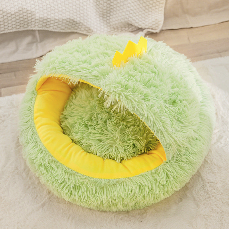 Winter Cat Bed with Enclosed Design for Small Pets