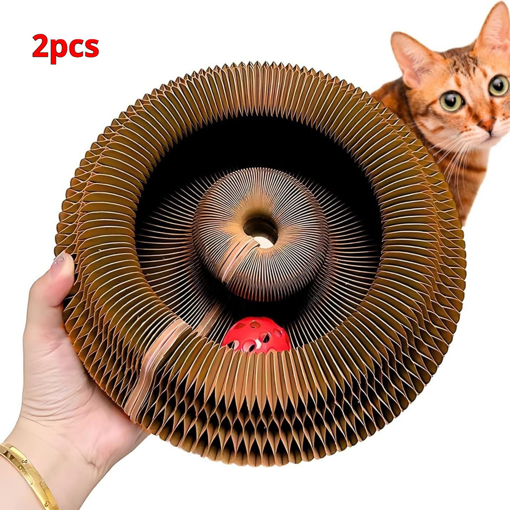 Cat Toy with Bells Accordion Scratching Post