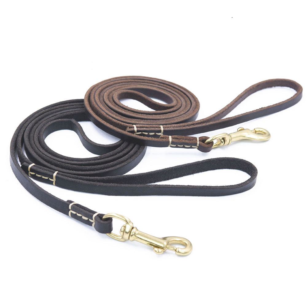 Handmade Genuine Leather Dog Leash - Durable & Soft