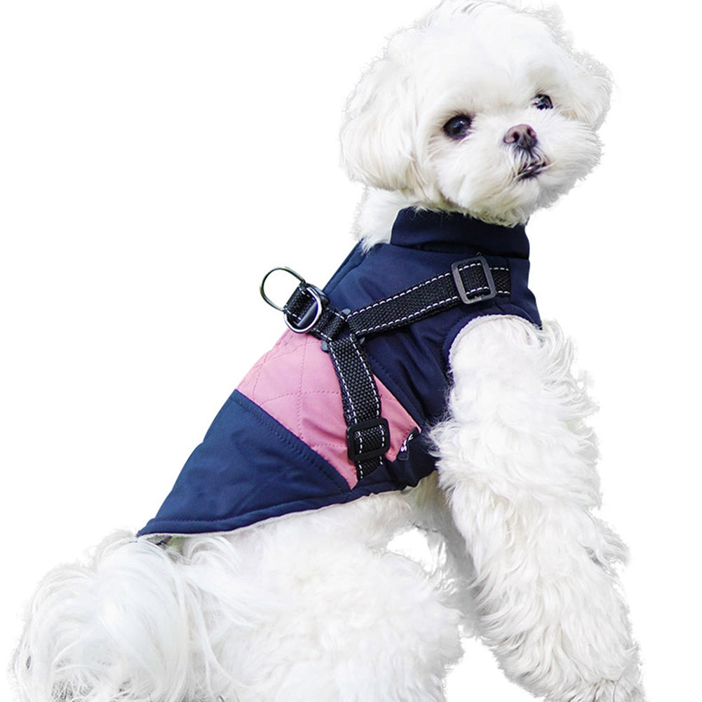 Reflective Thickened Velvet Dog Chest Vest Harness