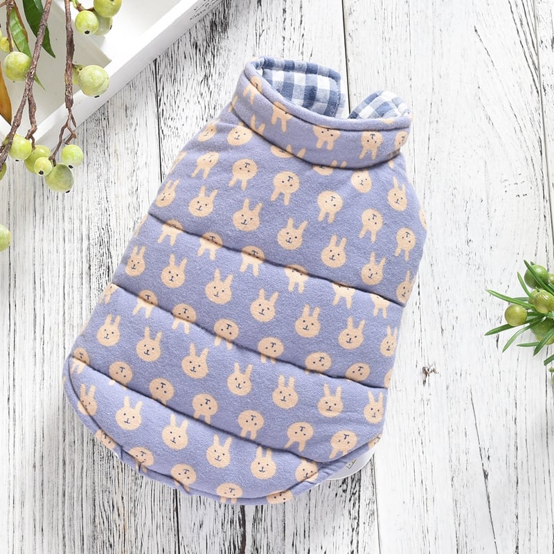 Reversible Warm Cotton Vest for Dogs