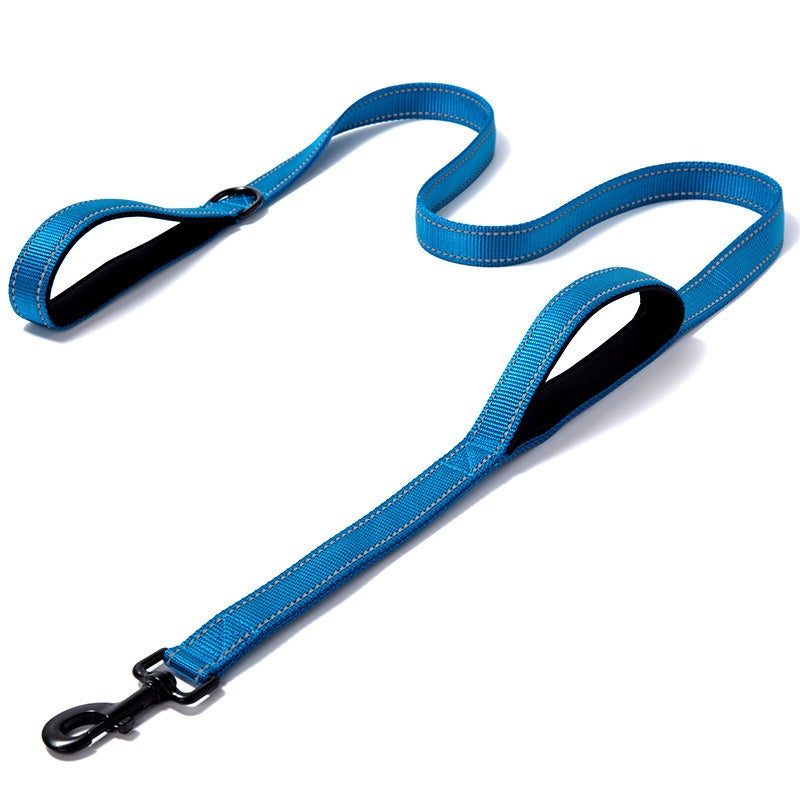 Reflective Nylon Double Dog Leash