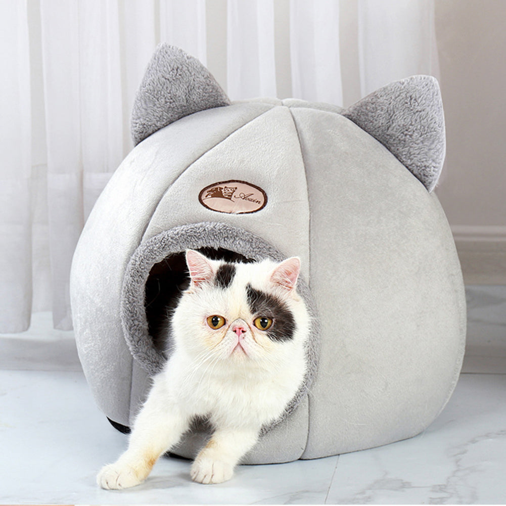 Fully Enclosed Cat Nest for Winter Warmth & Comfort