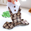 Coffee Lattice Suspenders Skirt for Dog and Cat Clothes