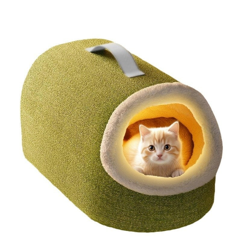Winter Warm Enclosed Cat Bed