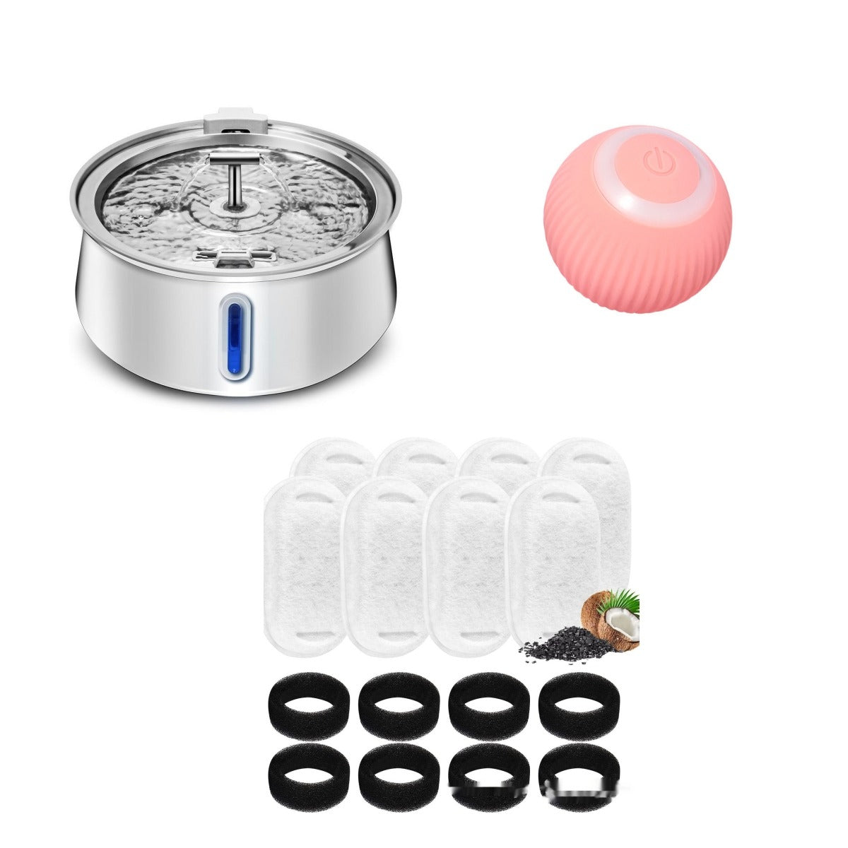 4L Stainless Steel Pet Water Dispenser with Window