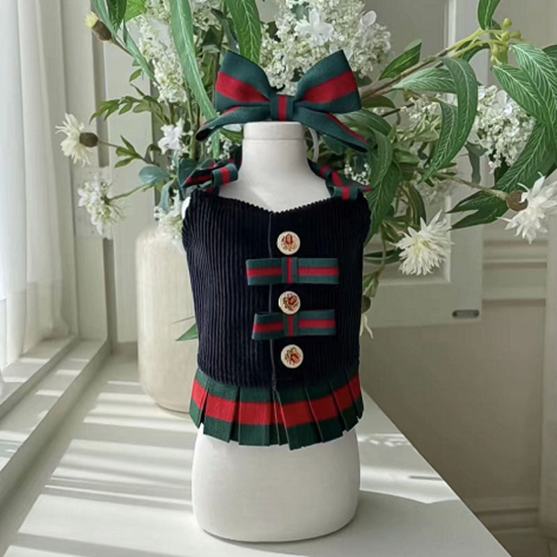Plush Suspender Skirt for Dogs - Warm Clothing