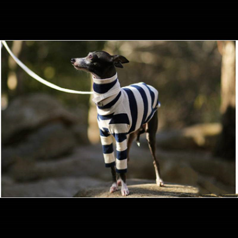 Striped High Neck Pet Clothing for Dogs