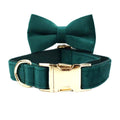Emerald Green Velvet Collar with Leash (One Set)