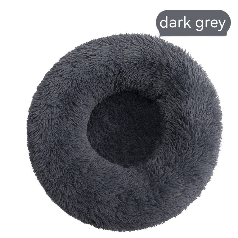Plush Round Removable & Washable Pet Bed