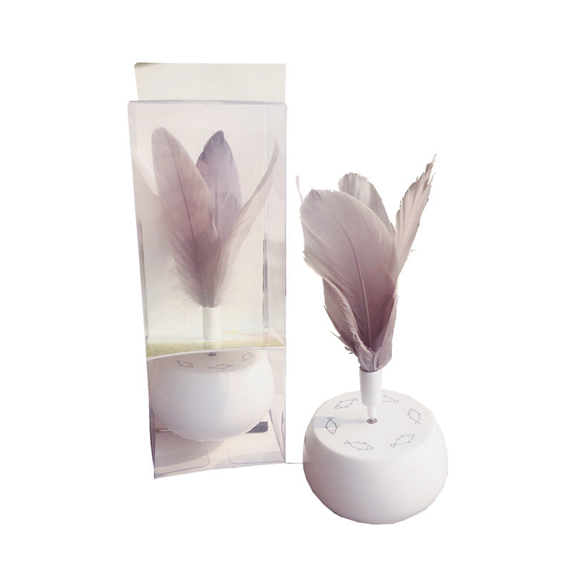 Electric Cat Toy with Feather Rotating Teaser