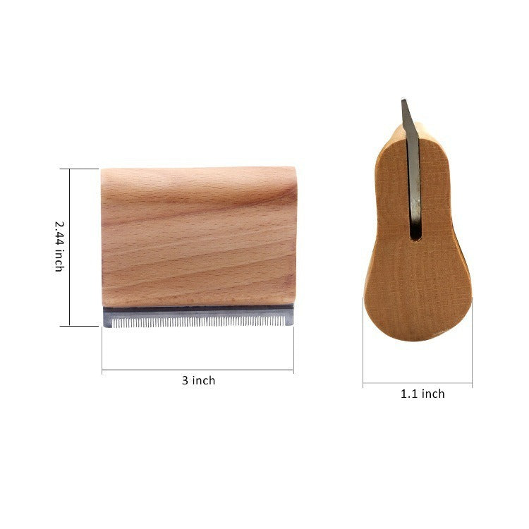 Solid Wood Handle Pet Hair Removal Comb