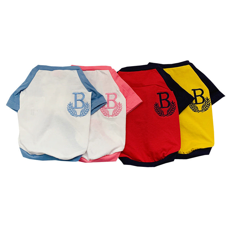Summer Cat and Dog Outfits with Embroidered Hoodie