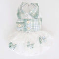 Mint Green Small Plaid Dog Dress - Two-Piece Style