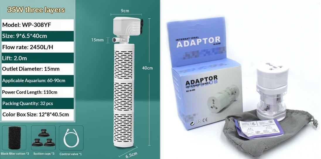 Aquarium 3-in-1 Filter Pump System