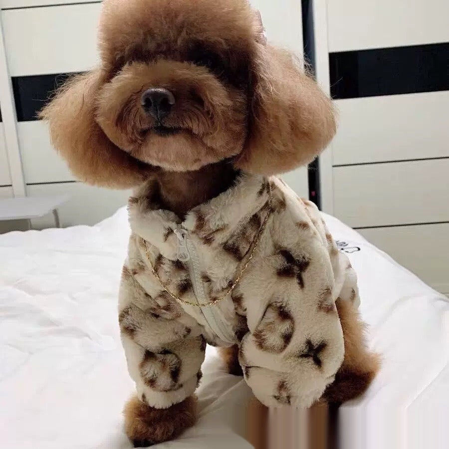 Autumn Winter Smoked Fur Dog Coat