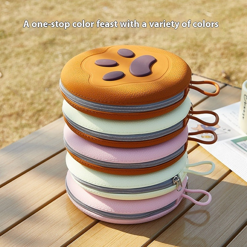 Folding Silicone Pet Double Bowl for Outdoor