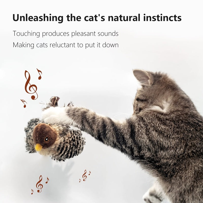 Cat Bird Toy with Feather