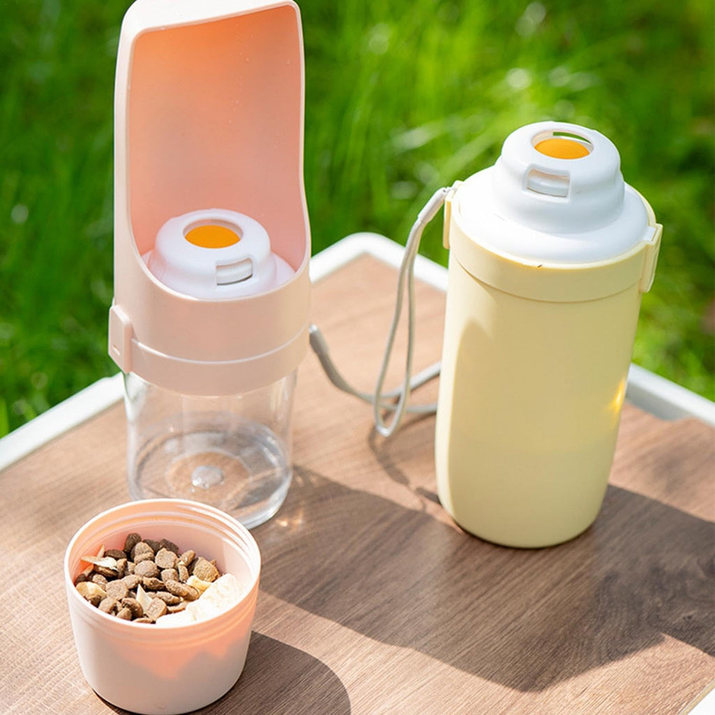 2-in-1 Travel Dog Water Bottle and Feeder