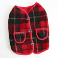 French Red Checkered Vest for Fat Dogs (Double Layer)
