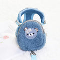 Cute Fleece Pet Backpack with Chest Strap and Leash