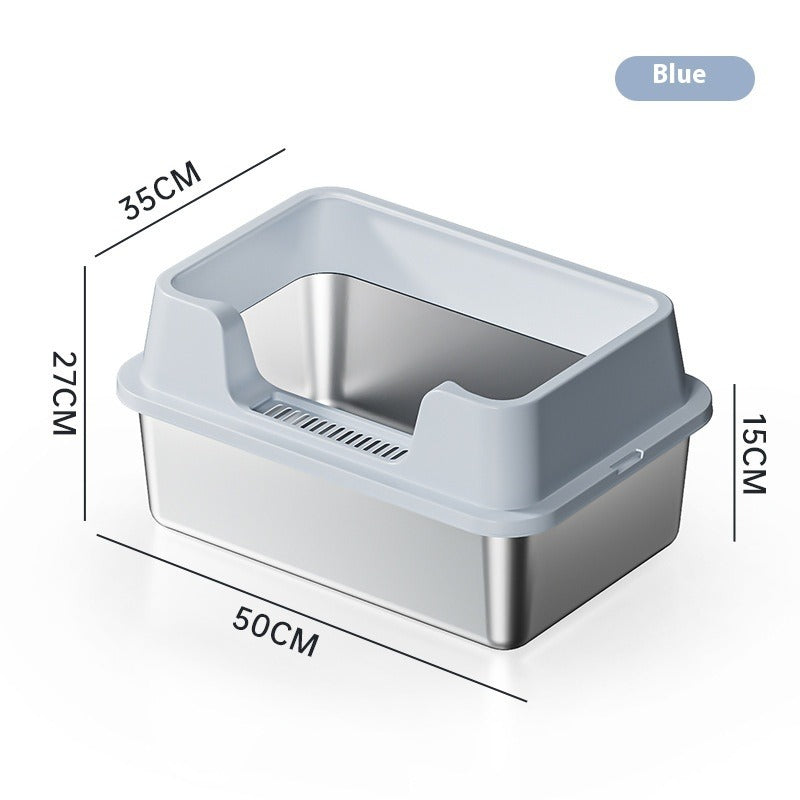 Stainless Steel Semi-Closed Litter Box