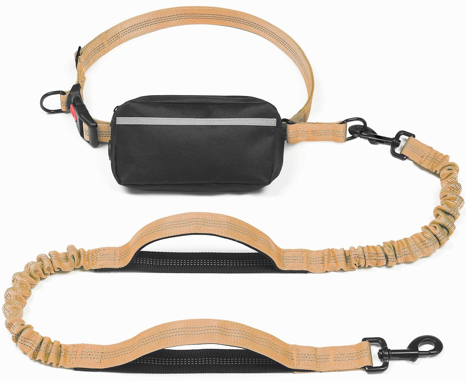 Reflective Hands-Free Dog Leash with Waist Pack