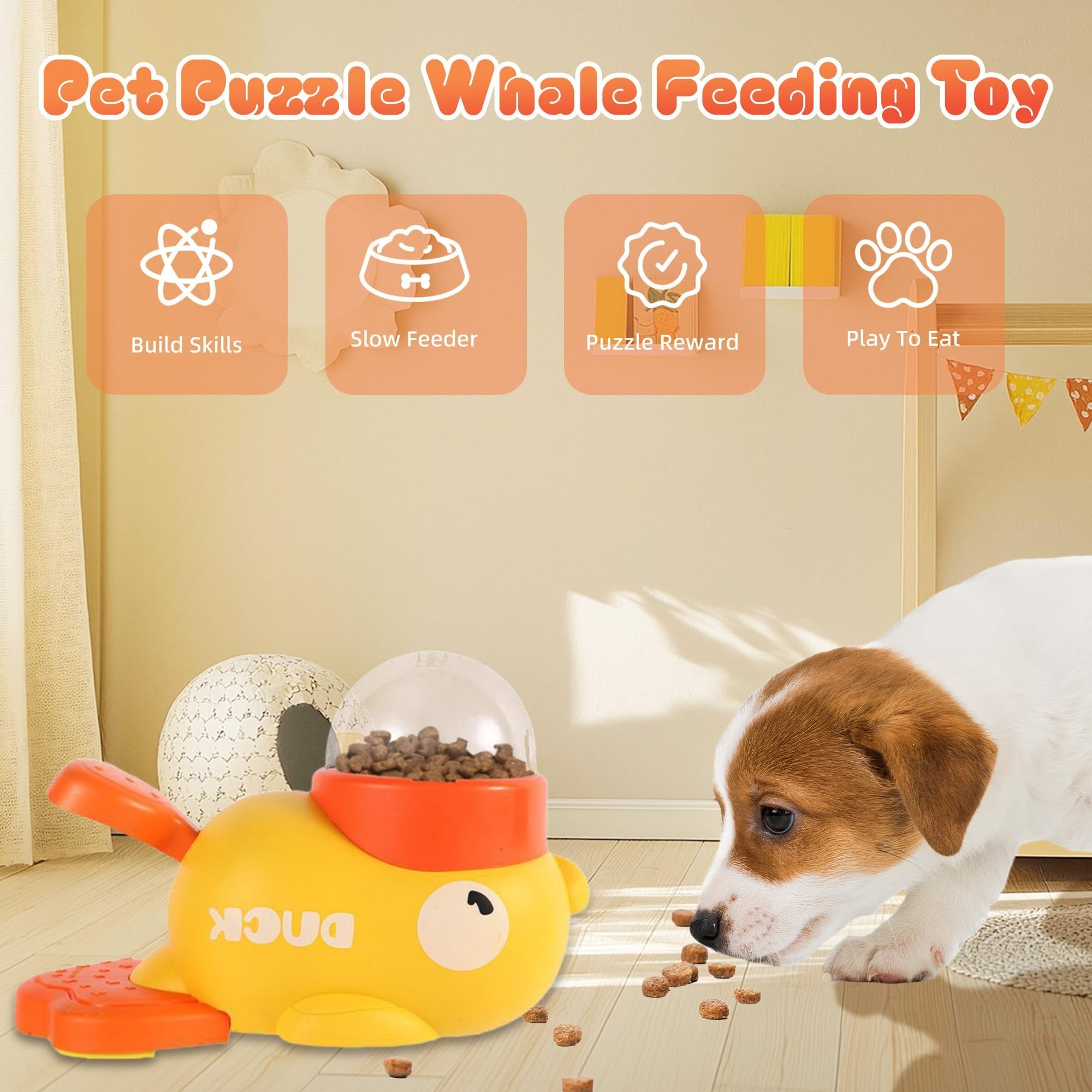 Duck Treat Dispensing Interactive Slow Feeder Toy
