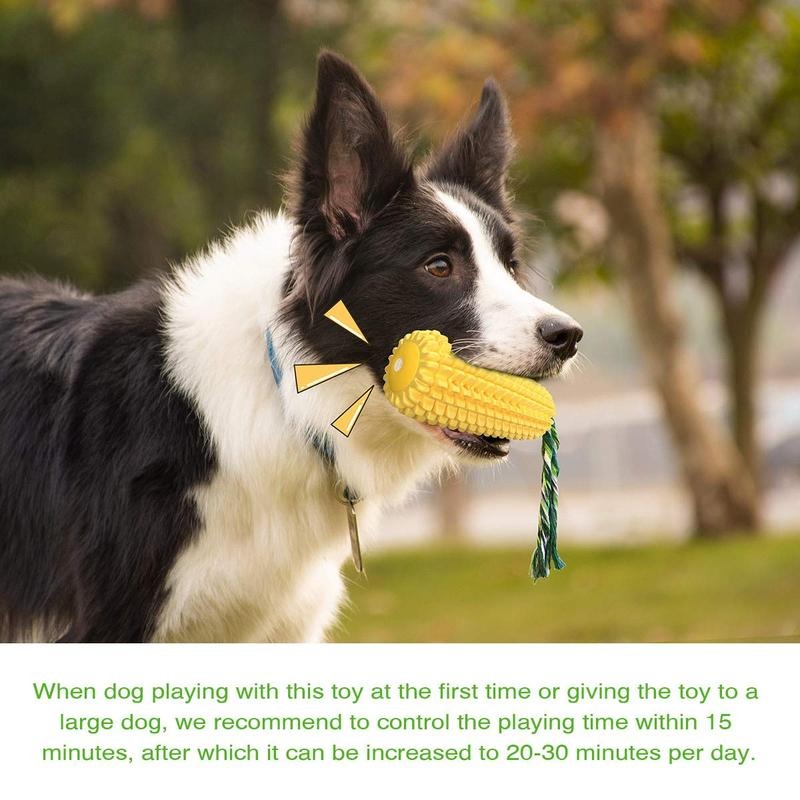 Dog Corn Stick Chew Toy Squeaky Yellow