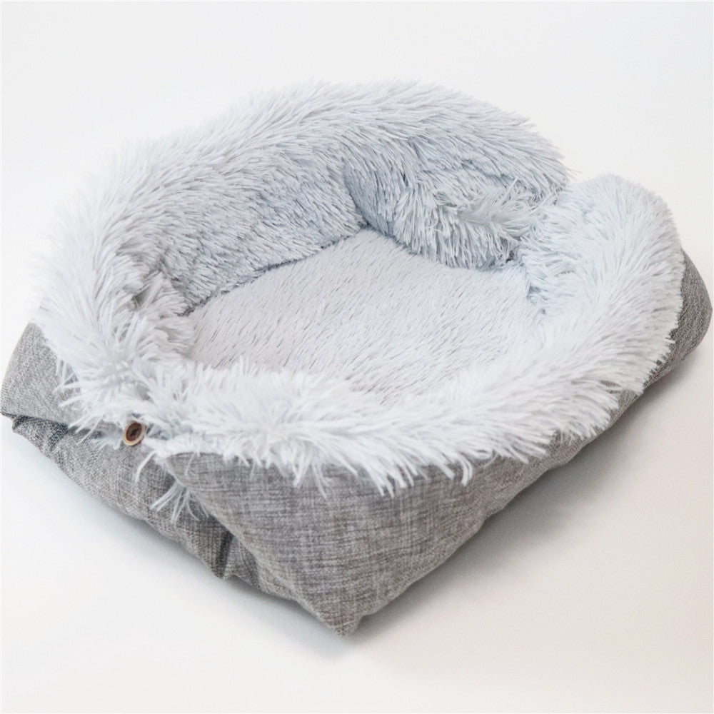 Dual-Use Cat Bed with Sleep Blanket and Tunnel