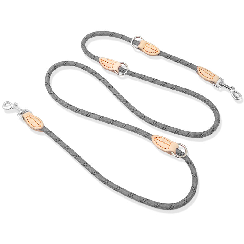 Multifunctional Hook and Chain Leather Dog Rope