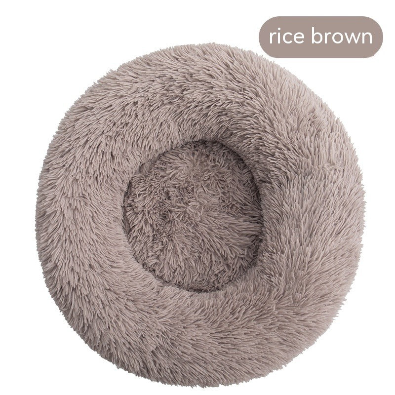 Plush Round Removable & Washable Pet Bed